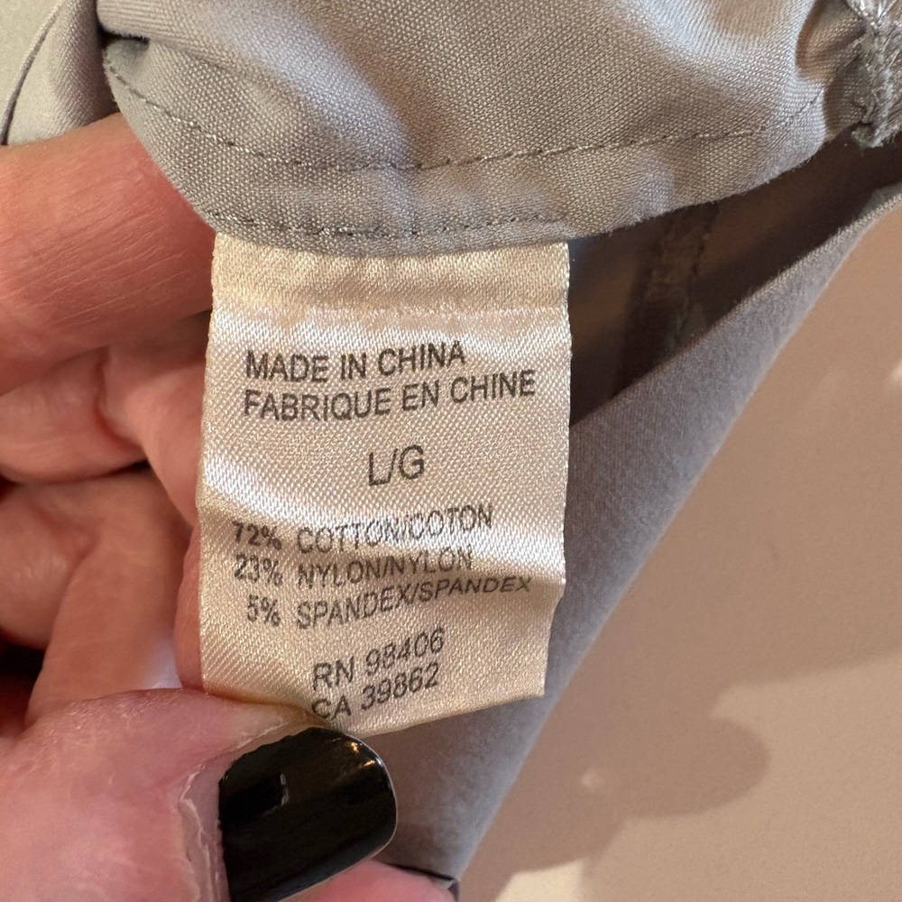 Theory Light Gray Cotton Blend Blouse Size Large - Picture 5 of 5